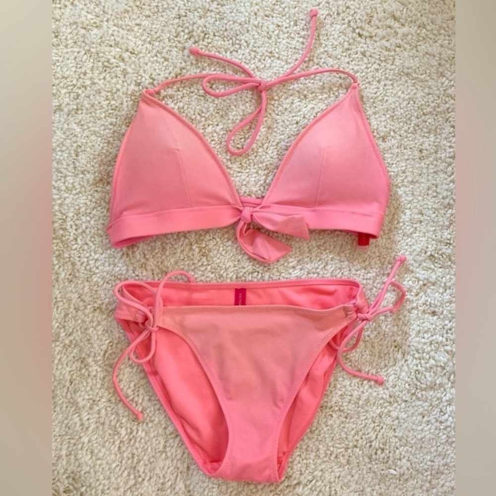 Victoria's Secret Pink Triangle Tie Bikini Set